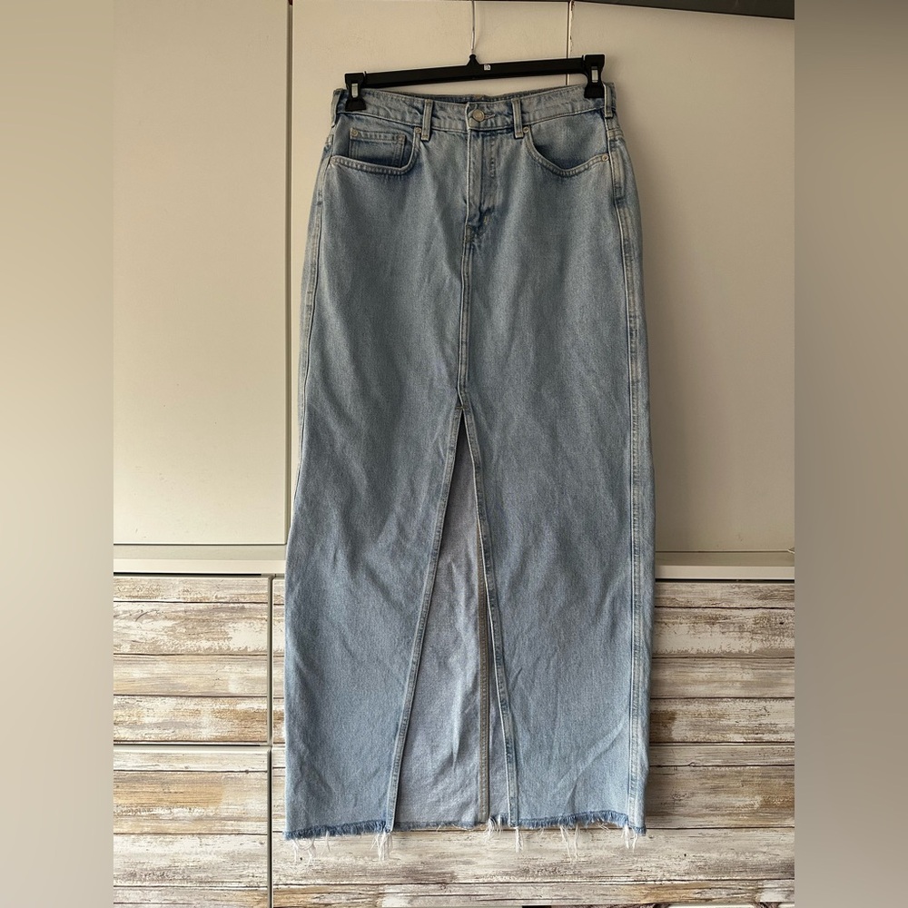 💙 Scotch & Soda Organic Cotton Denim Maxi Skirt Front Slit S